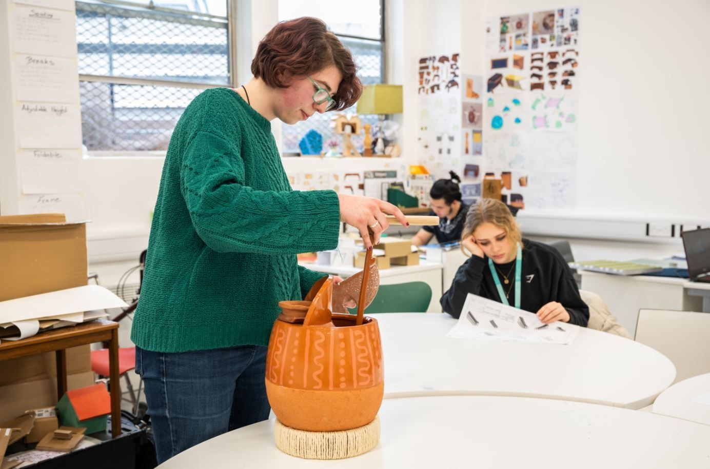 Art and Design students working