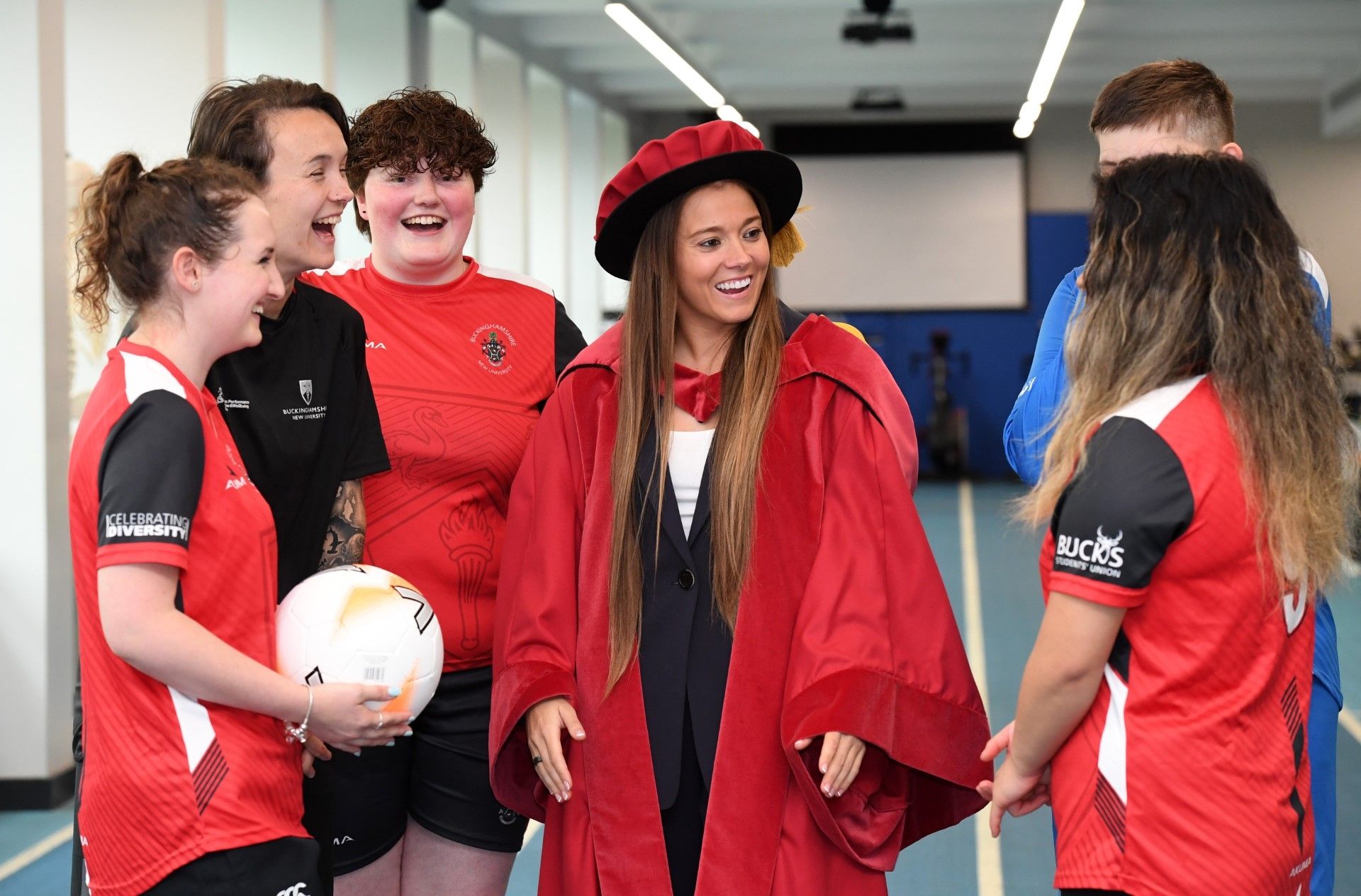 Fran Kirby with BNU Women's football team 2