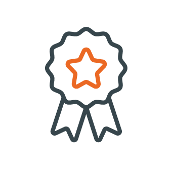 An award icon with a star in the middle.