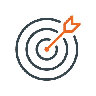 A archery target icon with a pin on the bullseye.