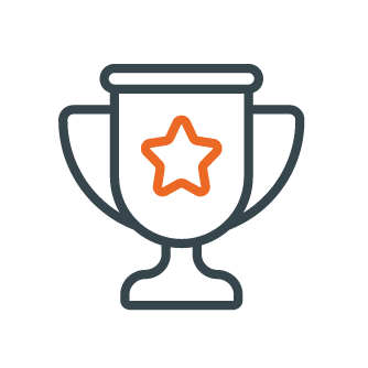 A trophy icon with a star in the middle of it