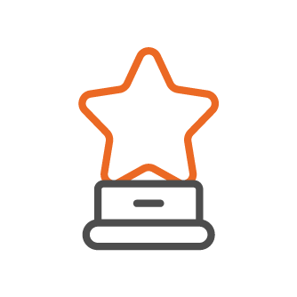 A star sitting on top of a laptop in an icon drawing.
