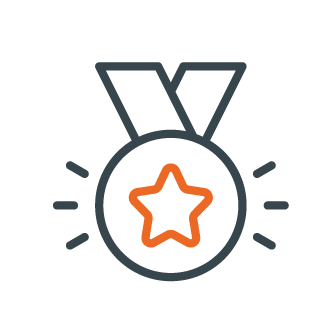 A medal icon with a star in the middle.