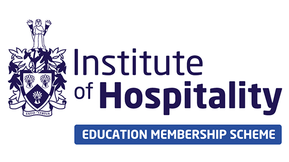 Institute of Hospitality logo with text which reads "Insitute of Hospitality, Education Membership Scheme".