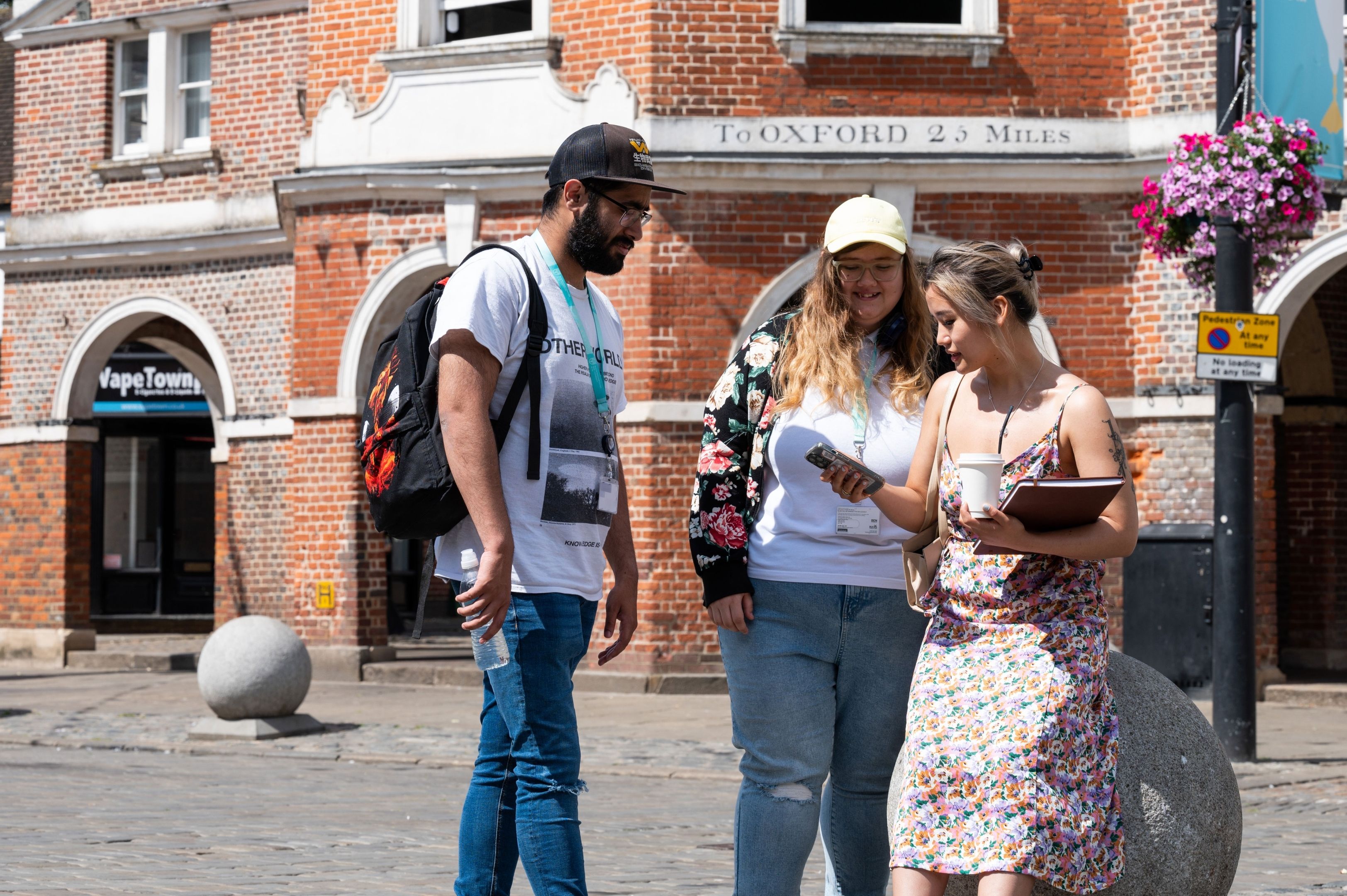 Students in High Wycombe town