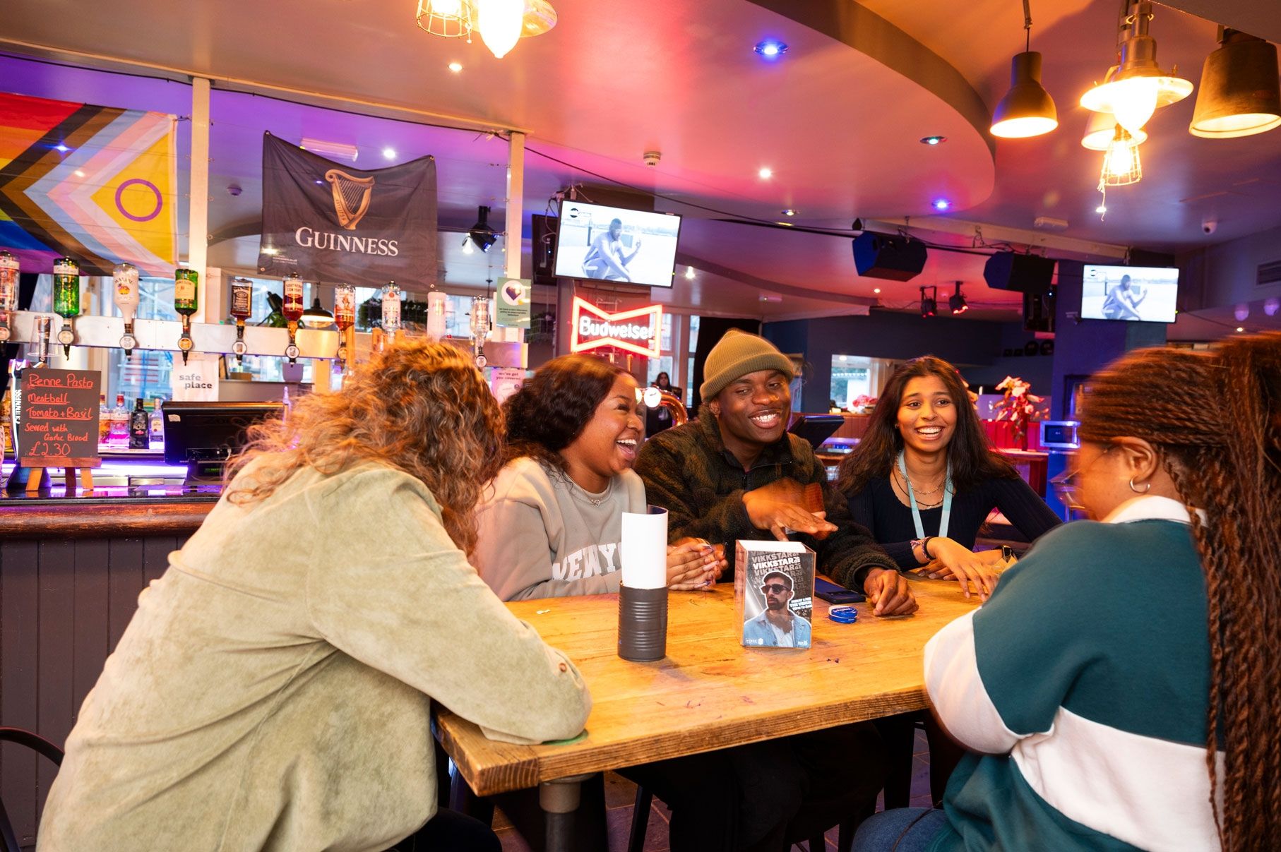 Group of students in Students' Union bar