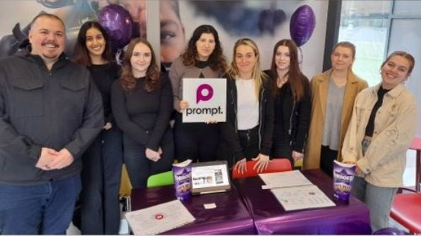 Business students presenting their work at the year-end showcase