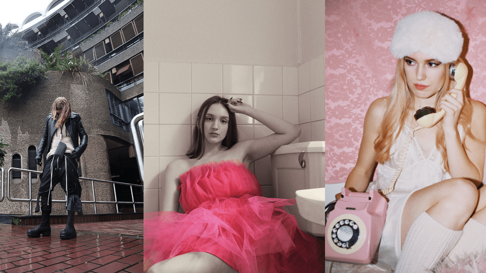 Three images, each containing individual students next to one another.