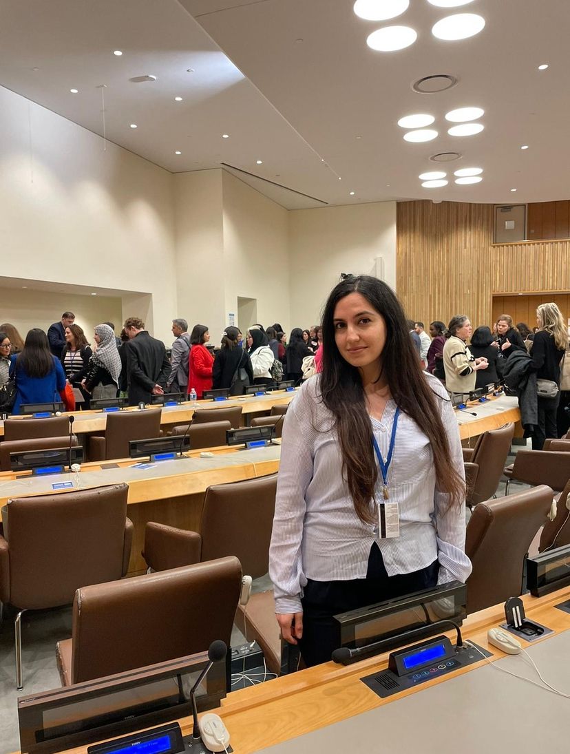 Nasifa inside the UN headquarters in New York