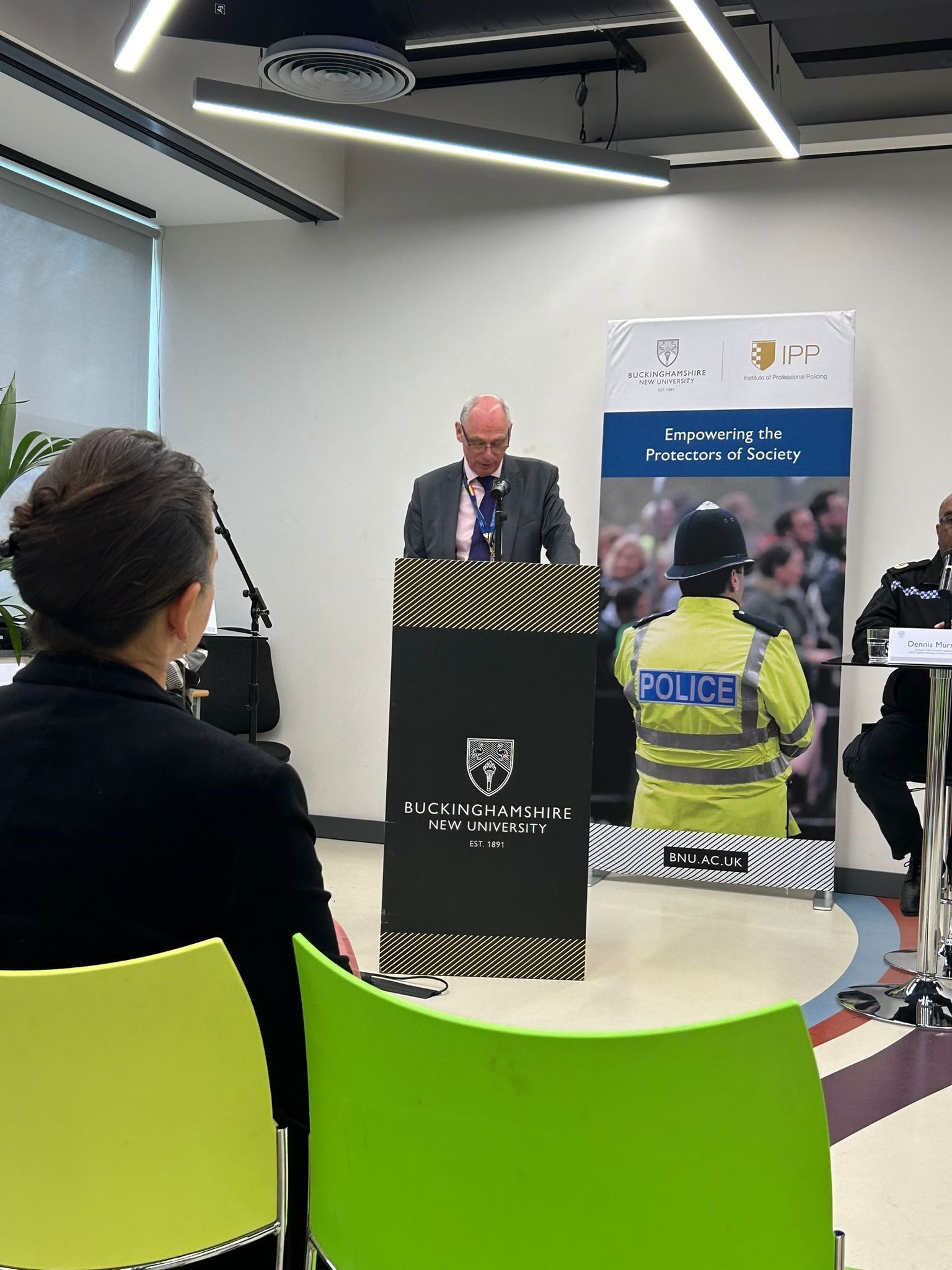 Professor Nick Braisby speaking at the policing event