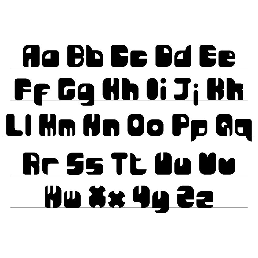 All letters of the alphabet in capital and non-capitals.