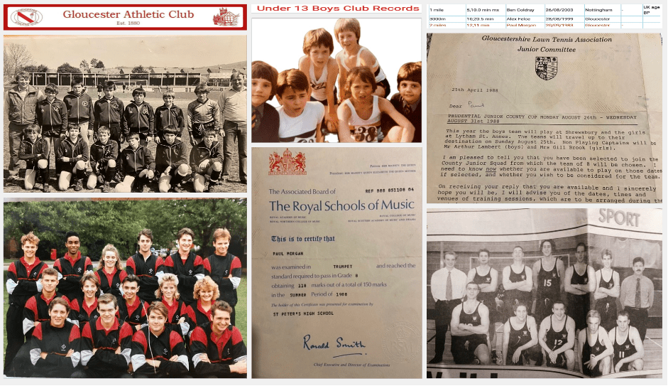 Team sports pictures from Paul Morgan's childhood