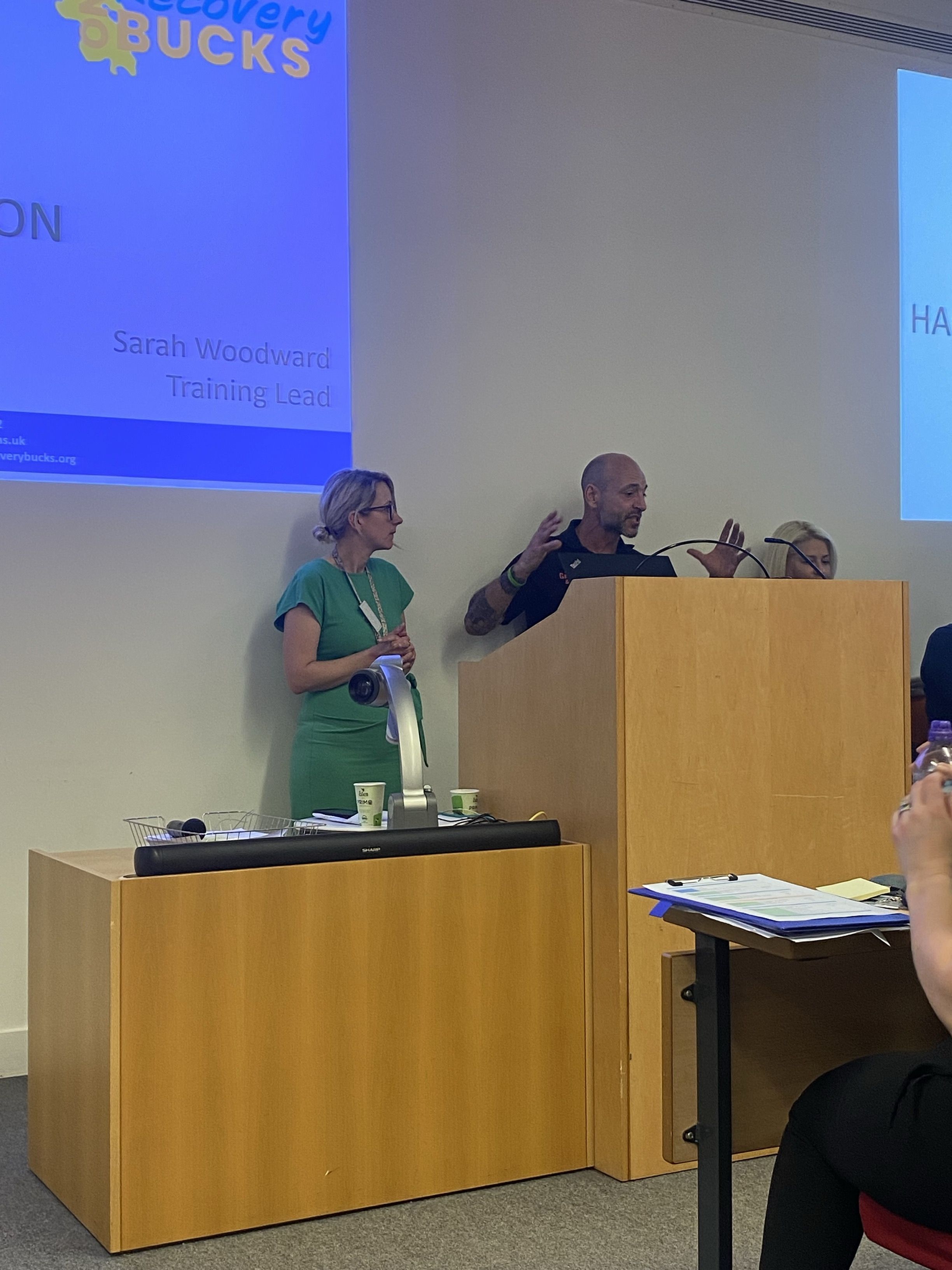 Charmain Clayton and Lewis Baker spoke about social prescribing programme, Wellness Warriors