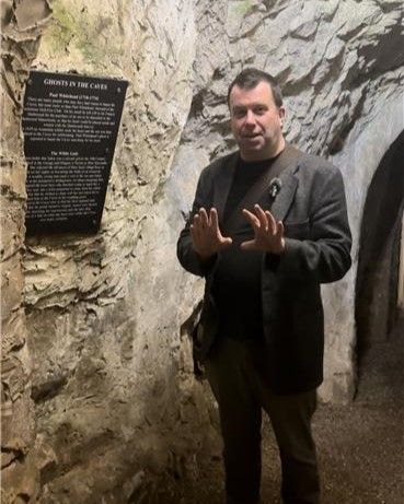 Dr Ciaran O'Keeffe at Hellfire Caves
