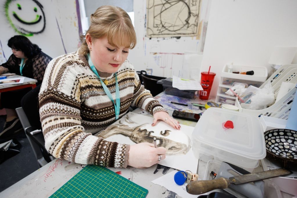 Fine art student drawing