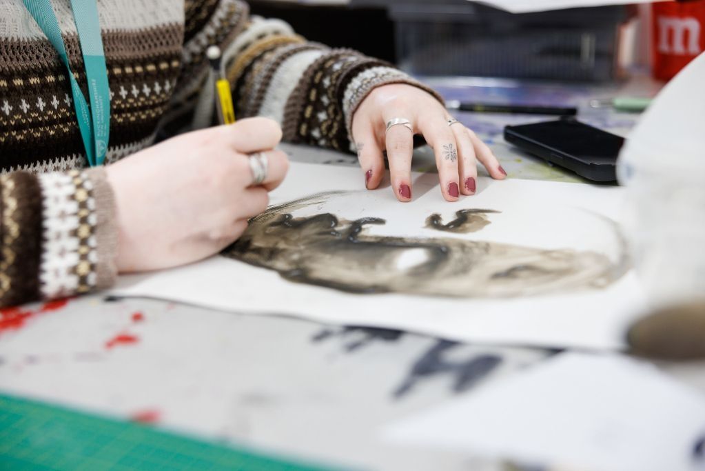 Fine art student drawing