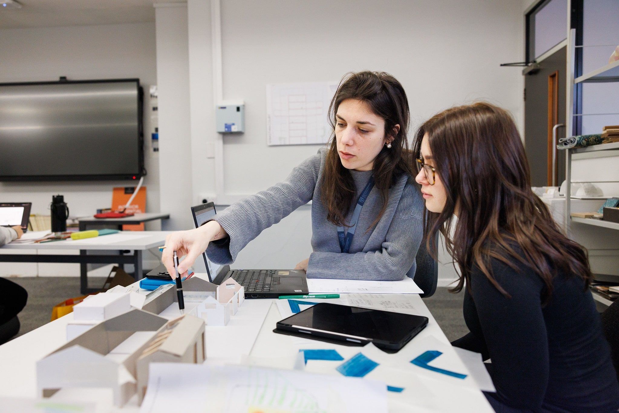 Interior and Spatial Design lecturer helping a student 2