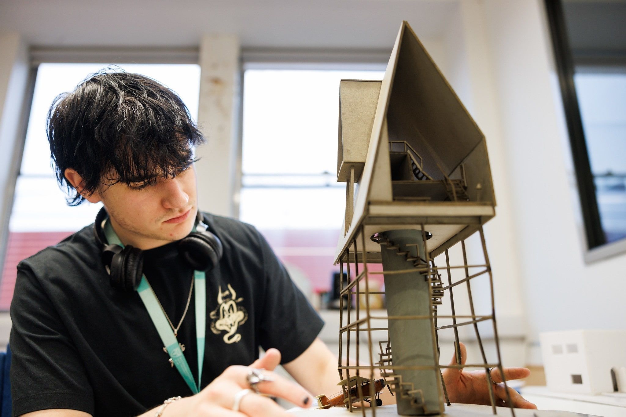 Interior and Spatial Design student working on a project