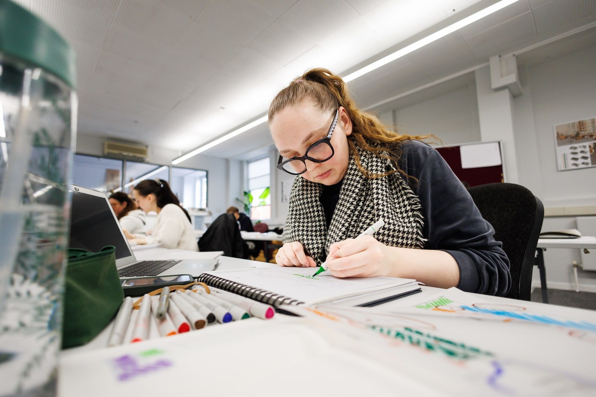 Interior and Spatial Design students drawing