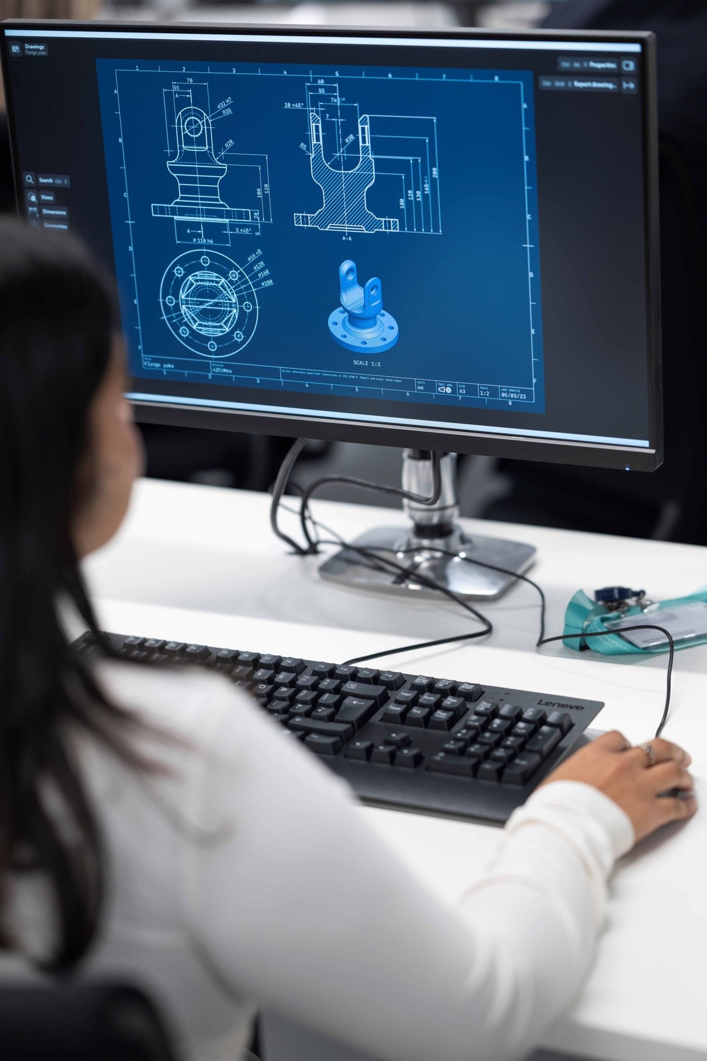 Engineering Student using 3D modelling software